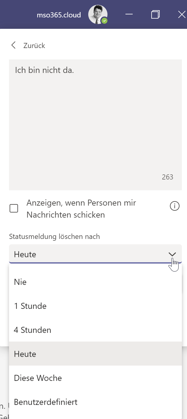 Abwesenheitsnachricht in Microsoft Teams MS Teams Microsoft Teams Blog